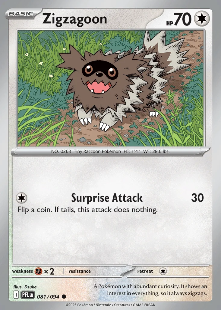 Zigzagoon 081/094 ME02: Phantasmal Flames (Normal)