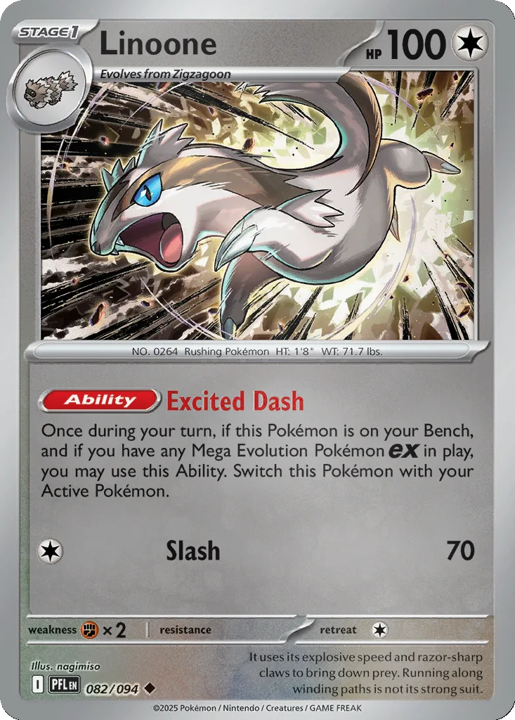 Linoone 082/094 ME02: Phantasmal Flames (Reverse holo)