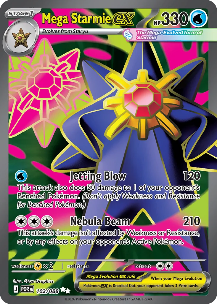 Mega Starmie ex 102/088 ME03: Perfect Order (Holo)