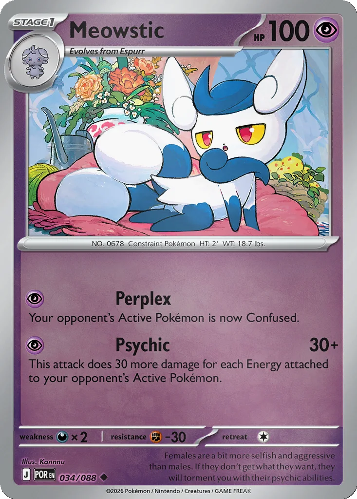Meowstic 034/088 ME03: Perfect Order (Reverse holo)