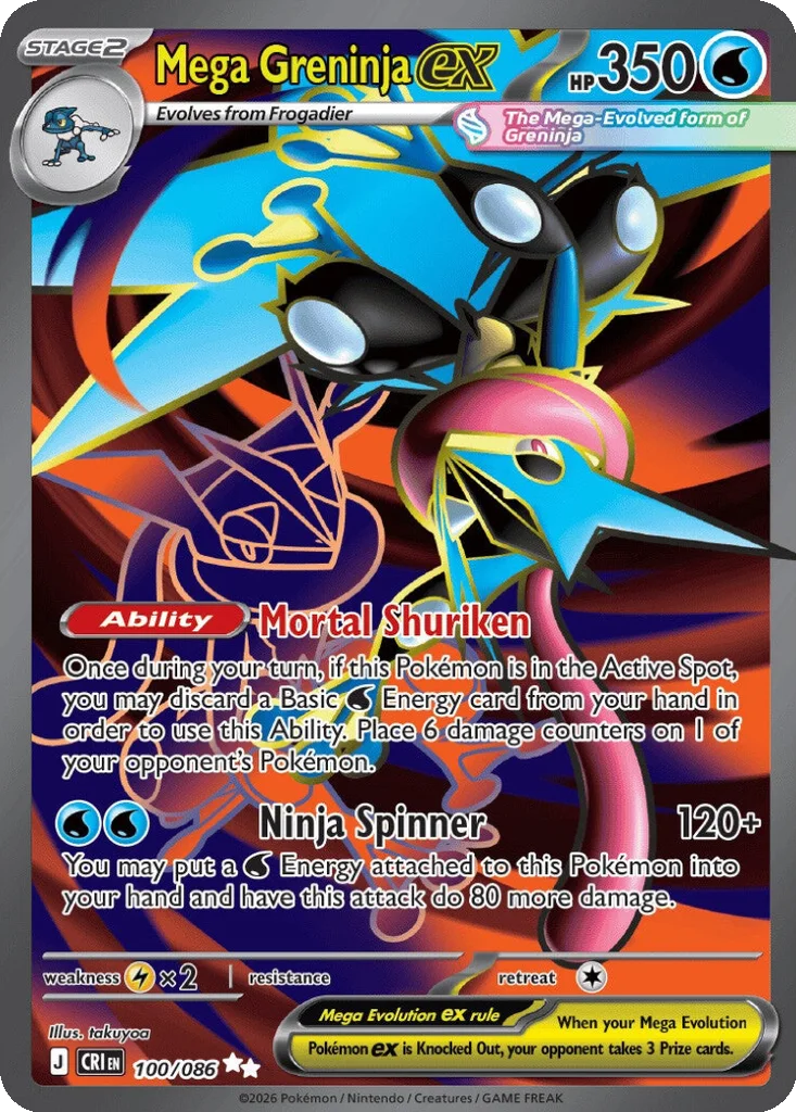 Mega Greninja ex 100/086 Chaos Rising (Holo)