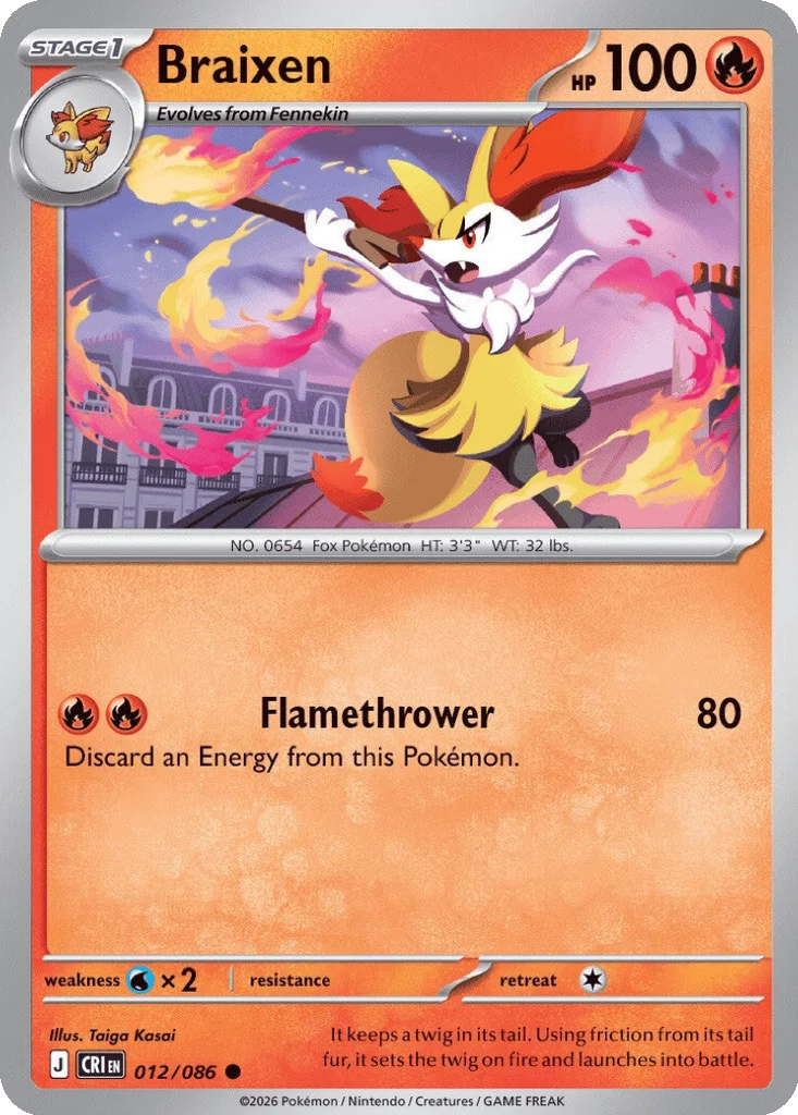 Braixen 012/086 ME04: Chaos Rising (Normal)