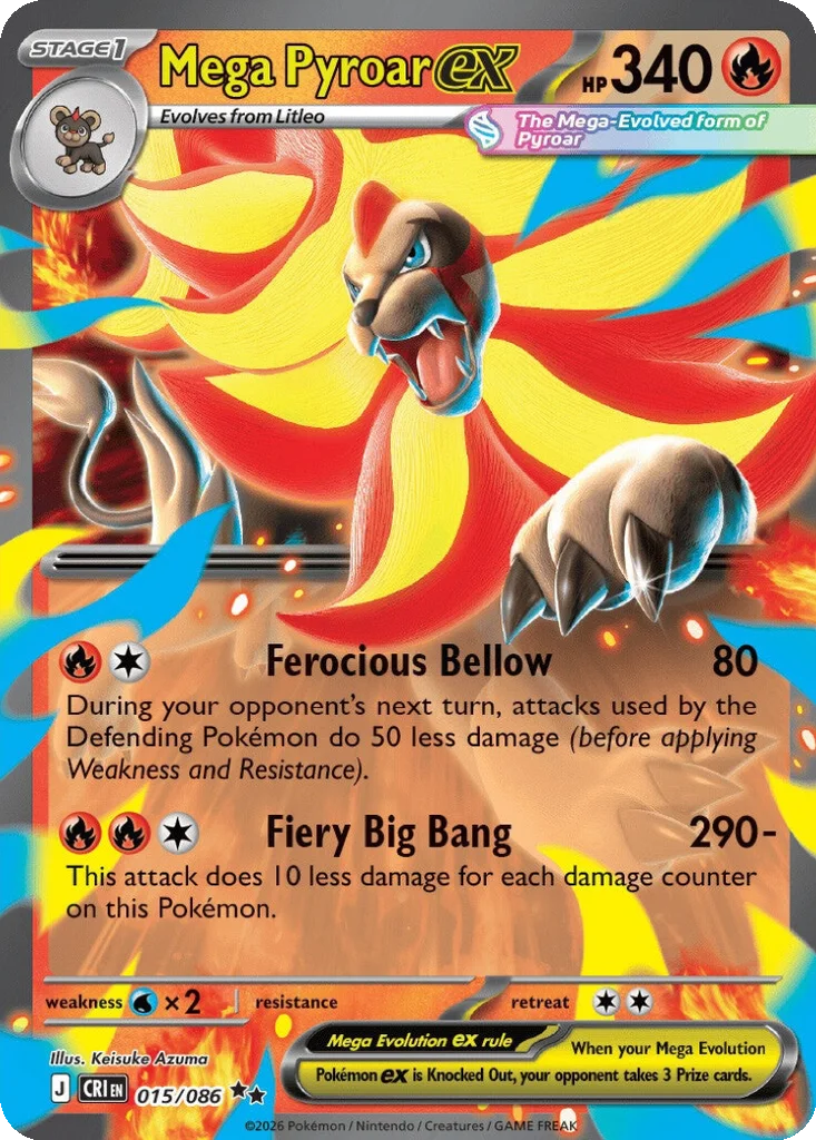 Mega Pyroar ex 015/086 ME04: Chaos Rising (Holo)