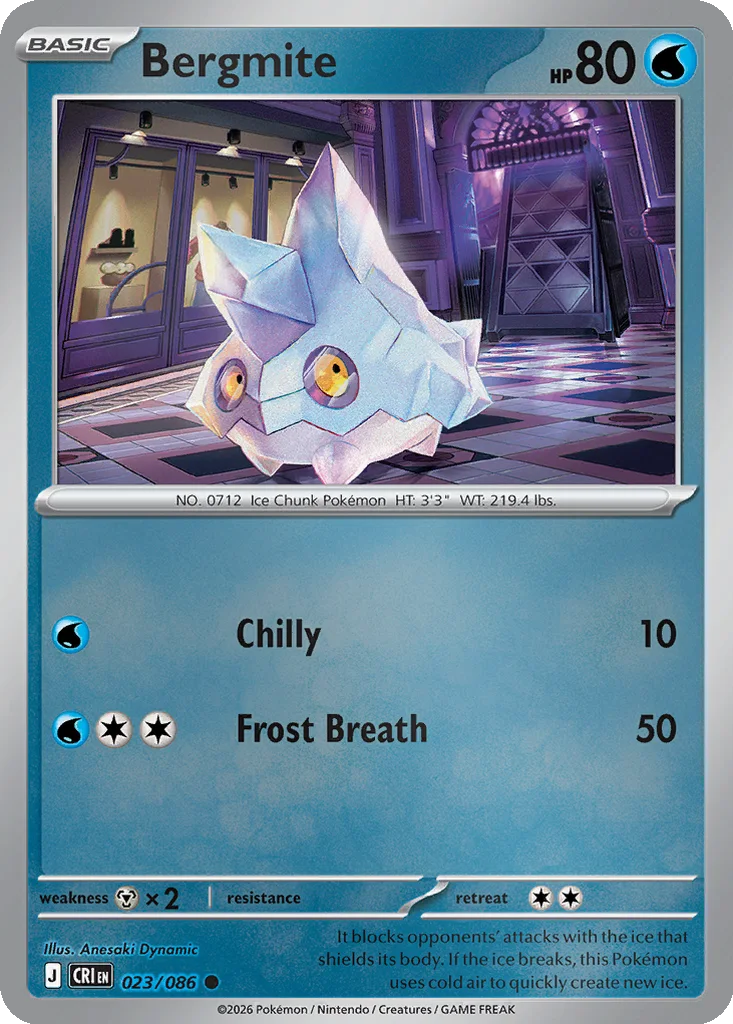 Bergmite 023/086 ME04: Chaos Rising (Reverse holo)