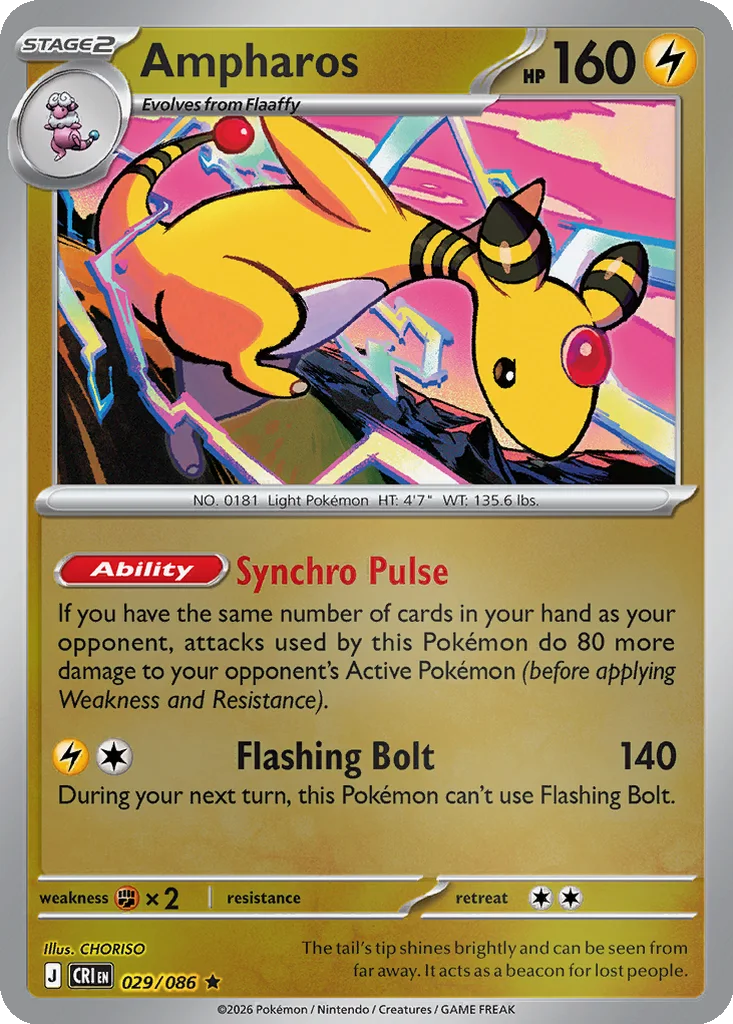 Ampharos 029/086 ME04: Chaos Rising (Reverse holo)