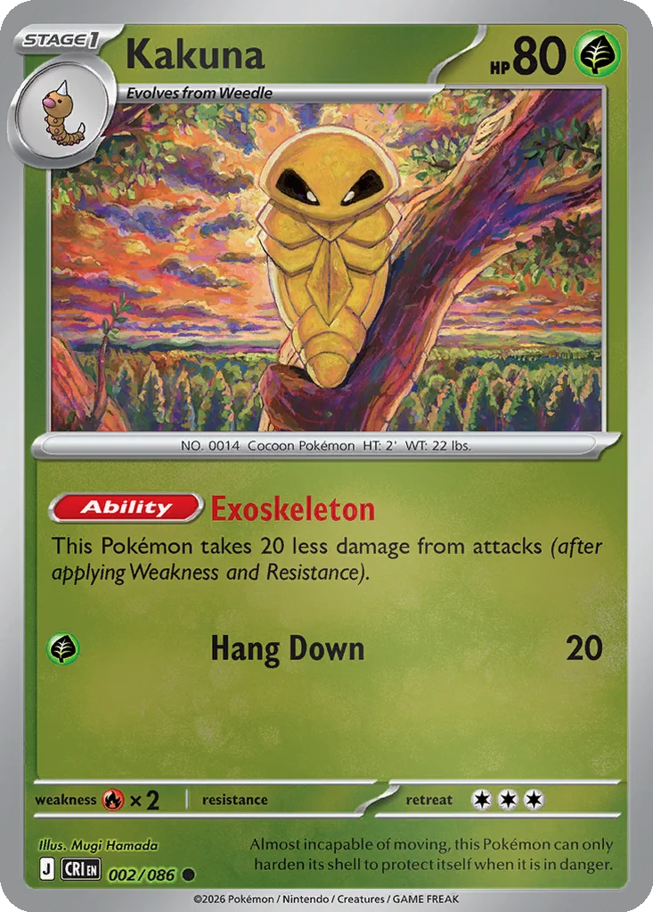 Kakuna 002/086 ME04: Chaos Rising (Reverse holo)
