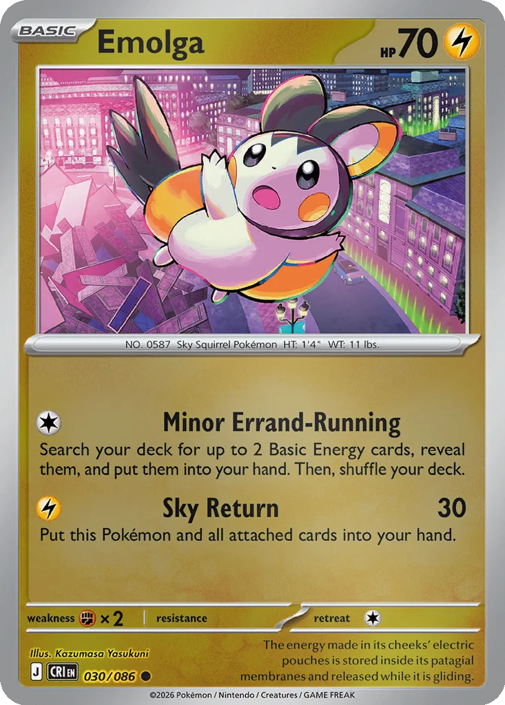 Emolga 030/086 ME04: Chaos Rising (Reverse holo)