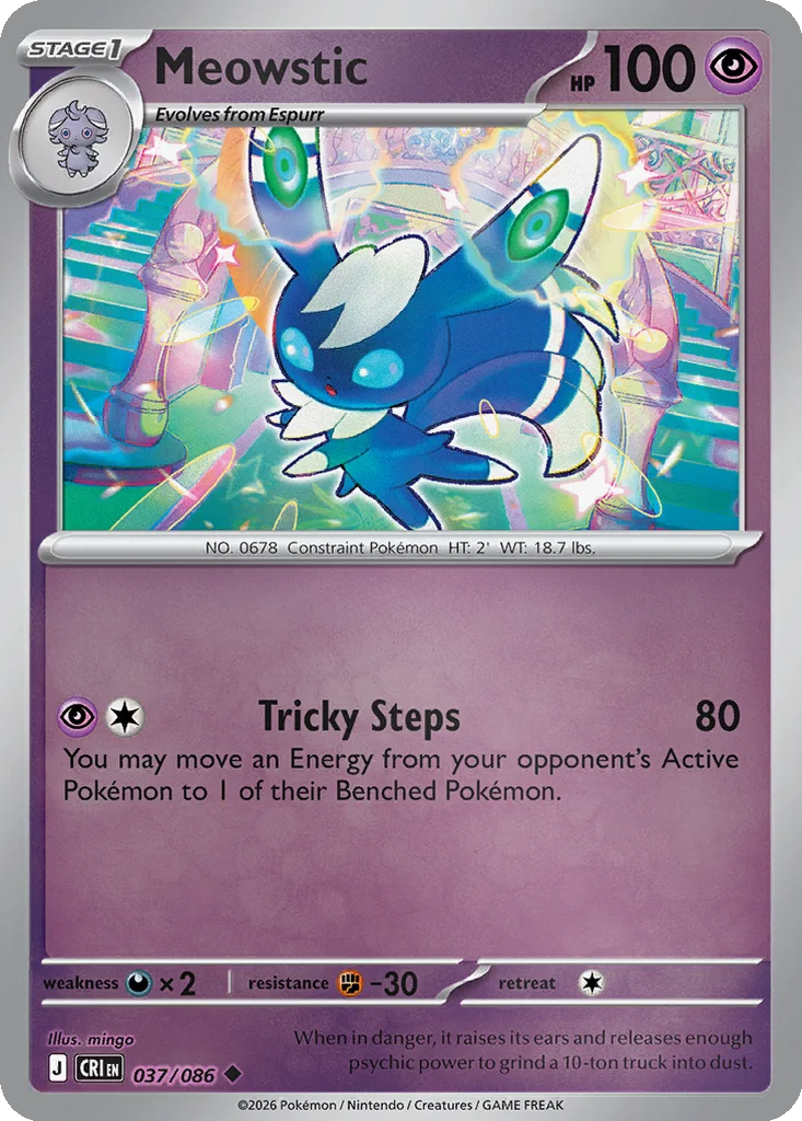 Meowstic 037/086 ME04: Chaos Rising (Reverse holo)