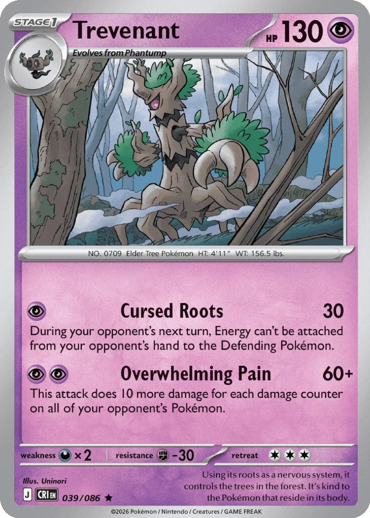 Trevenant 039/086 ME04: Chaos Rising (Holo)