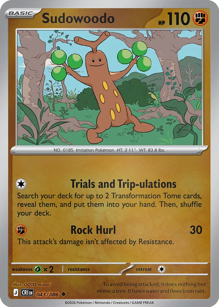 Sudowoodo 043/086 ME04: Chaos Rising (Reverse holo)