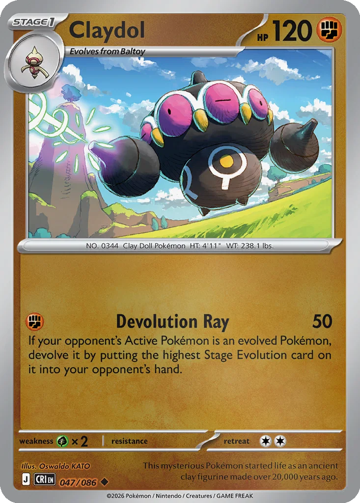 Claydol 047/086 ME04: Chaos Rising (Reverse holo)