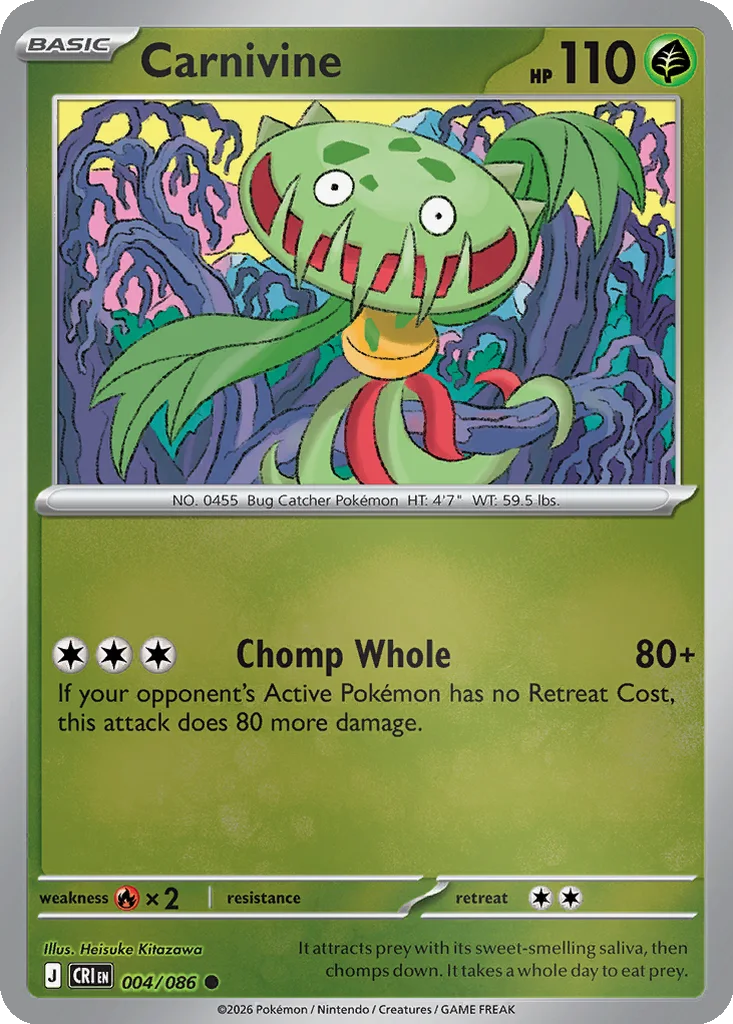 Carnivine 004/086 ME04: Chaos Rising (Reverse holo)