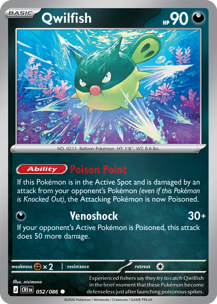 Qwilfish 052/086 Chaos Rising (Reverse holo)