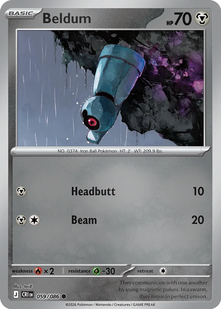 Beldum 059/086 ME04: Chaos Rising (Reverse holo)