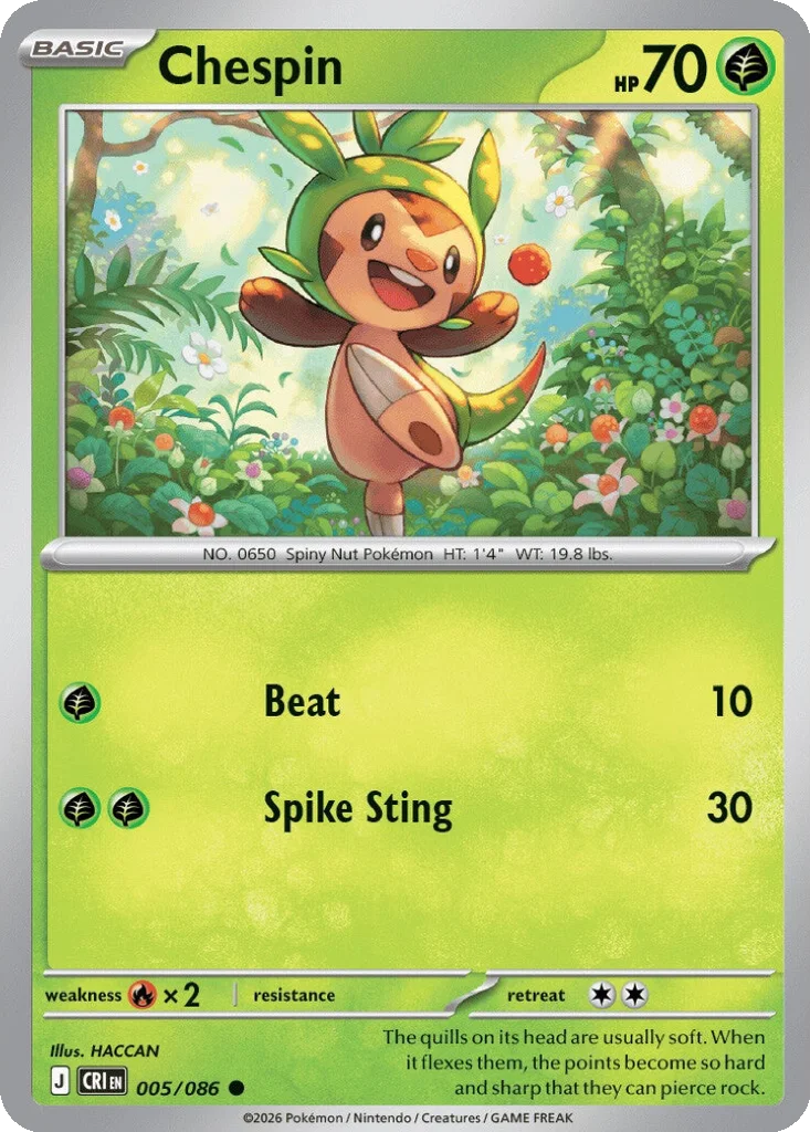 Chespin 005/086 ME04: Chaos Rising (Normal)
