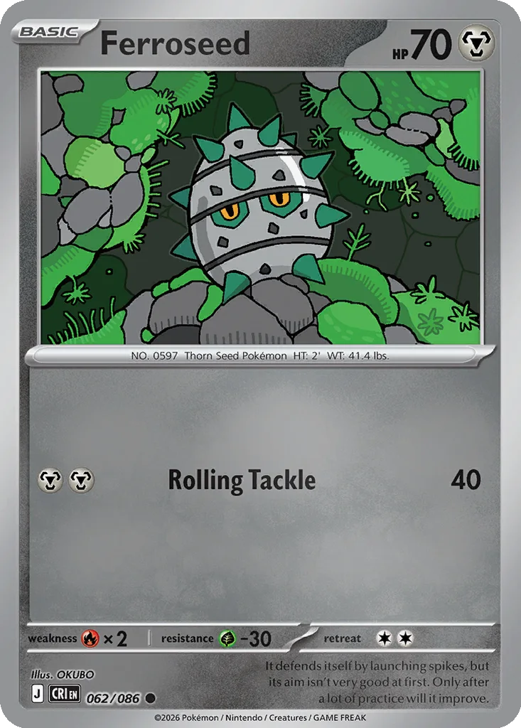 Ferroseed 062/086 ME04: Chaos Rising (Reverse holo)