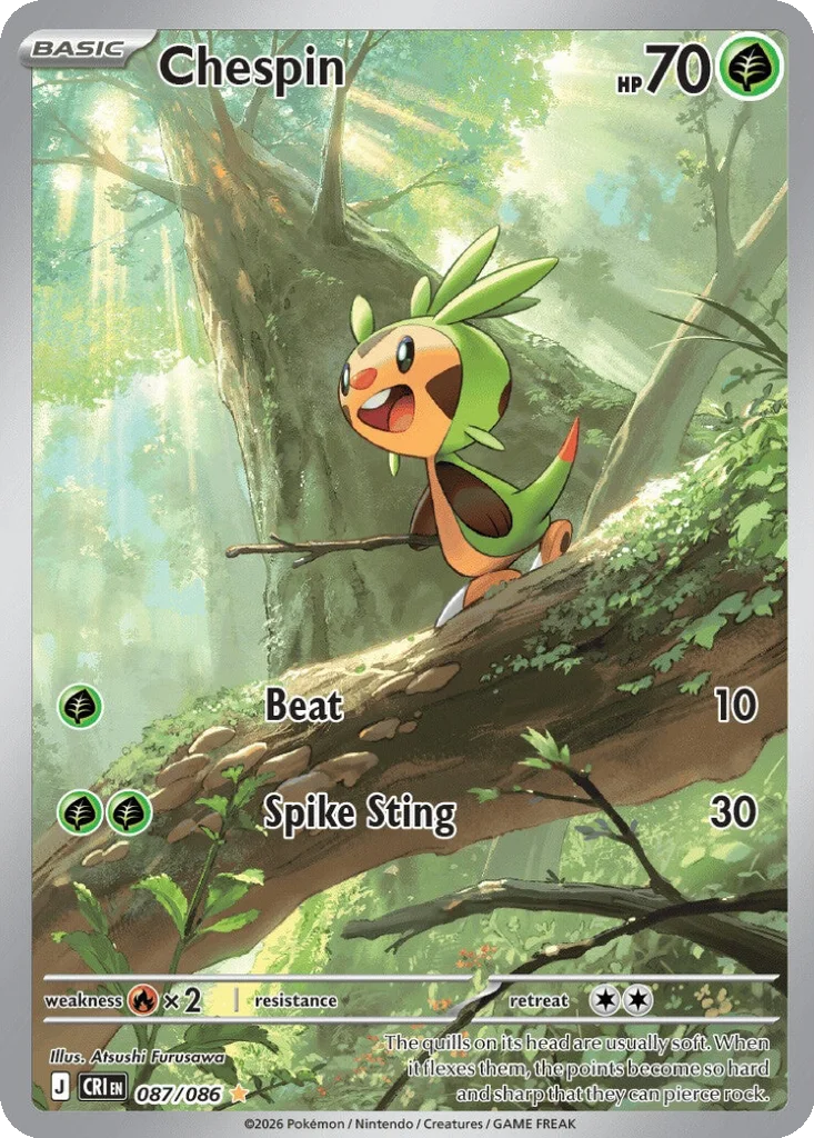 Chespin 087/086 ME04: Chaos Rising (Holo)