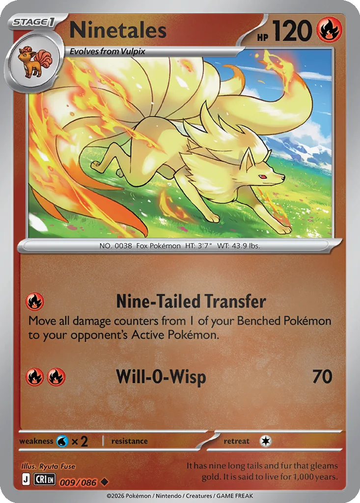 Ninetales 009/086 ME04: Chaos Rising (Reverse holo)