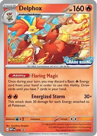 Delphox 074 Mega Evolution Promo (Prerelease STAFF Stamp)