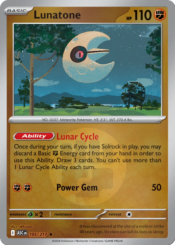 Lunatone 105/217 ME: Ascended Heroes (Reverse holo)