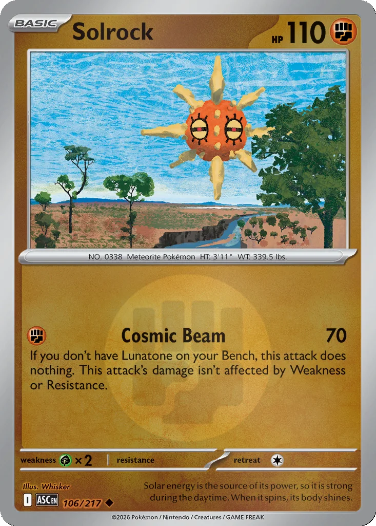 Solrock 106/217 Ascended Heroes (Reverse holo)