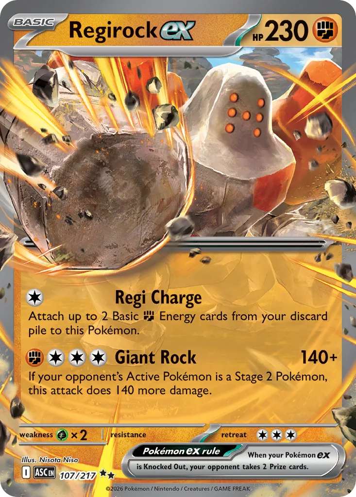Regirock ex 107/217 Ascended Heroes (Holo)
