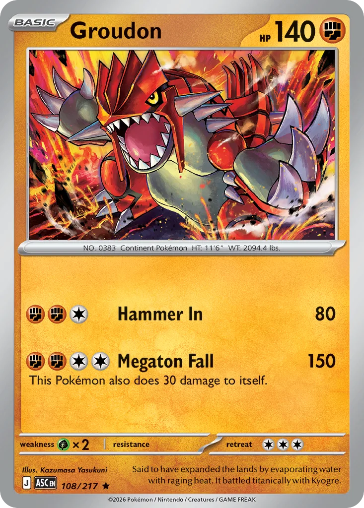 Groudon 108/217 ME: Ascended Heroes (Holo)