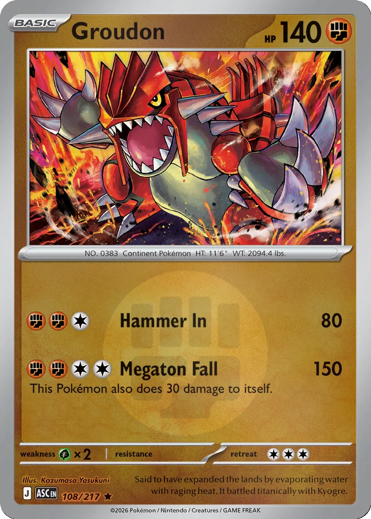 Groudon 108/217 Ascended Heroes (Reverse holo)