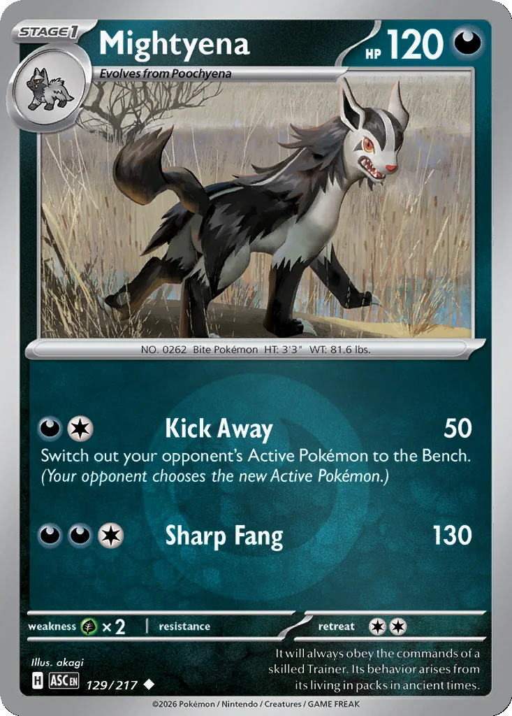Mightyena 129/217 Ascended Heroes (Reverse holo)