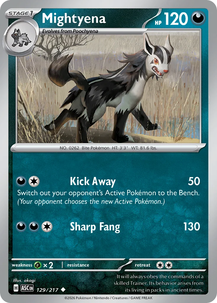 Mightyena 129/217 ME: Ascended Heroes (Normal)