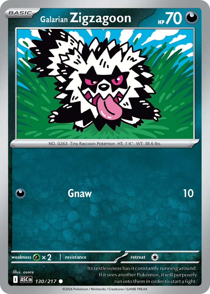 Galarian Zigzagoon 130/217 ME: Ascended Heroes (Normal)