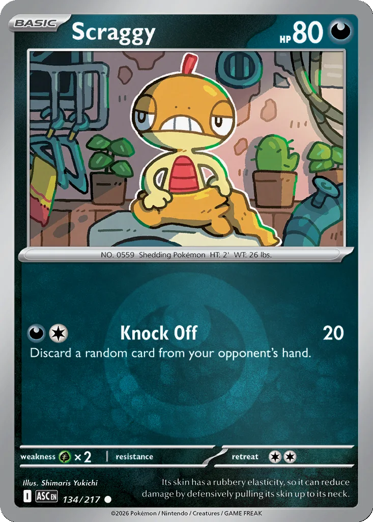 Scraggy 134/217 Ascended Heroes (Reverse holo)