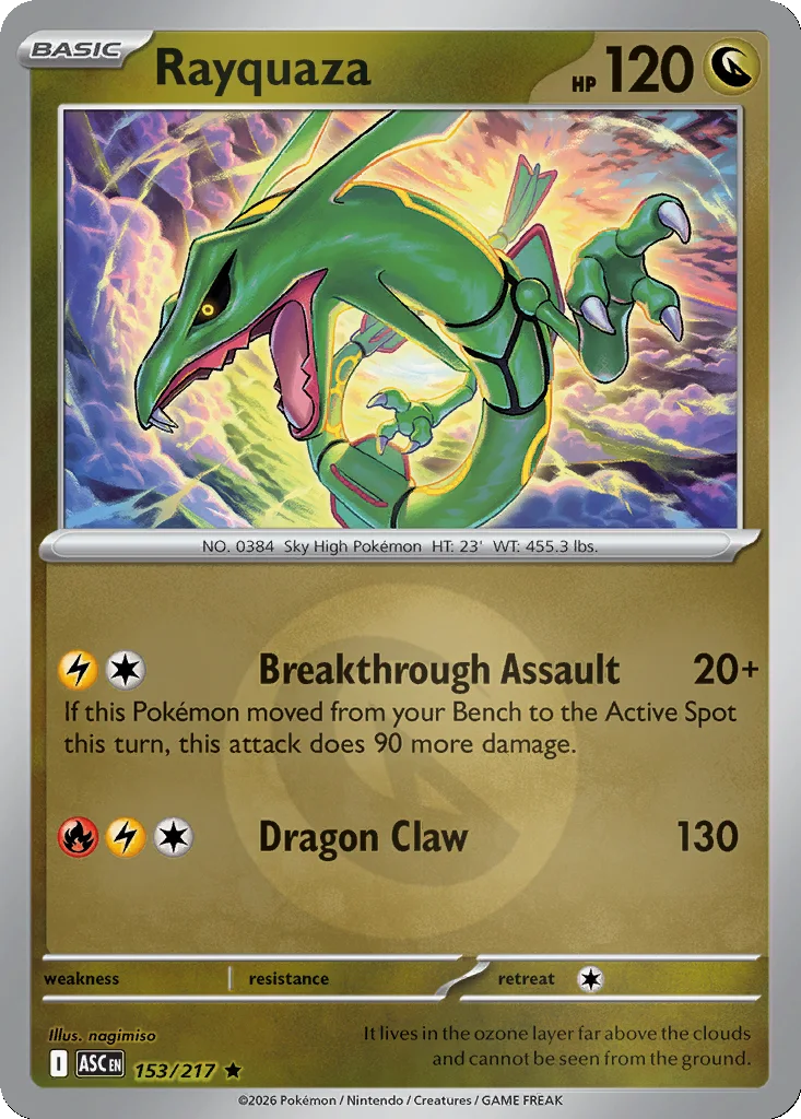 Rayquaza 153/217 Ascended Heroes (Reverse holo)