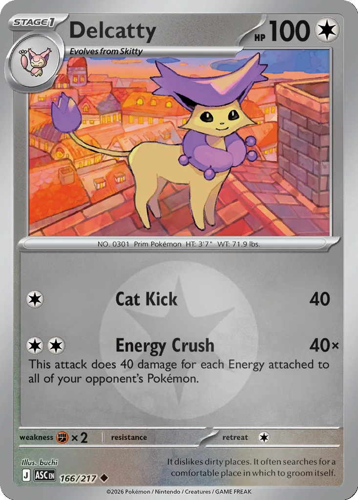 Delcatty 166/217 Ascended Heroes (Reverse holo)