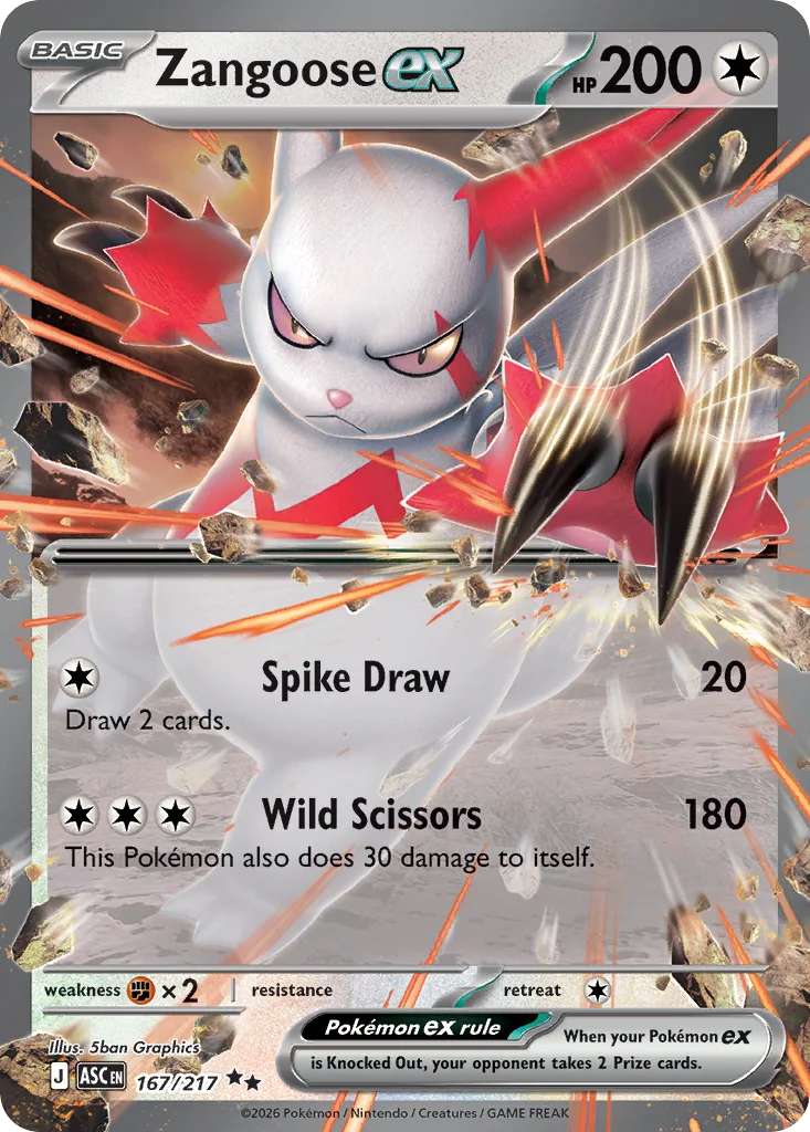 Zangoose ex 167/217 ME: Ascended Heroes (Holo)