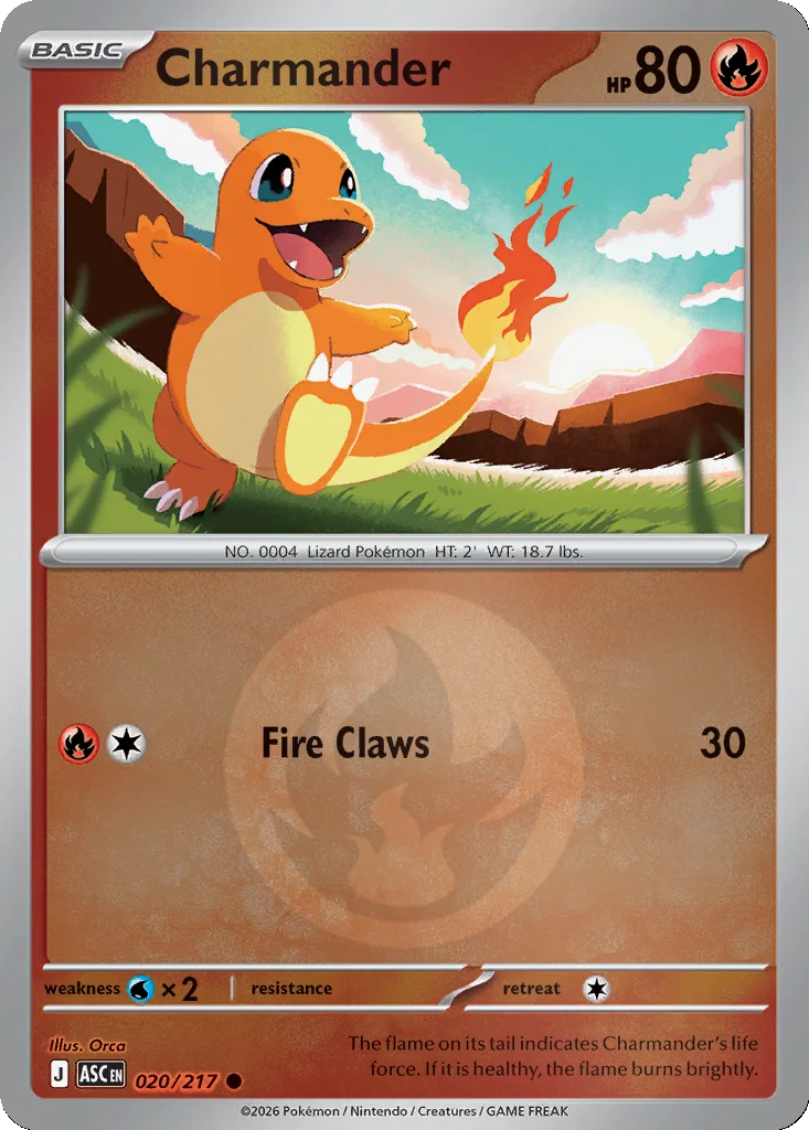 Charmander 020/217 Ascended Heroes (Reverse holo)