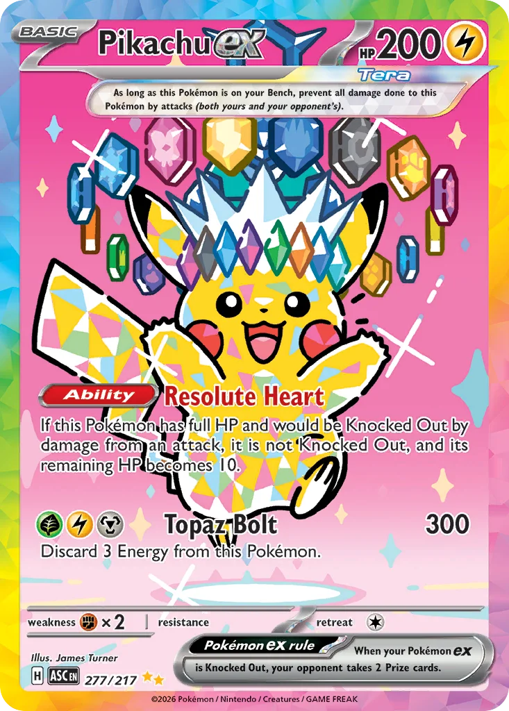 Pikachu ex 277/217 Ascended Heroes (Holo)