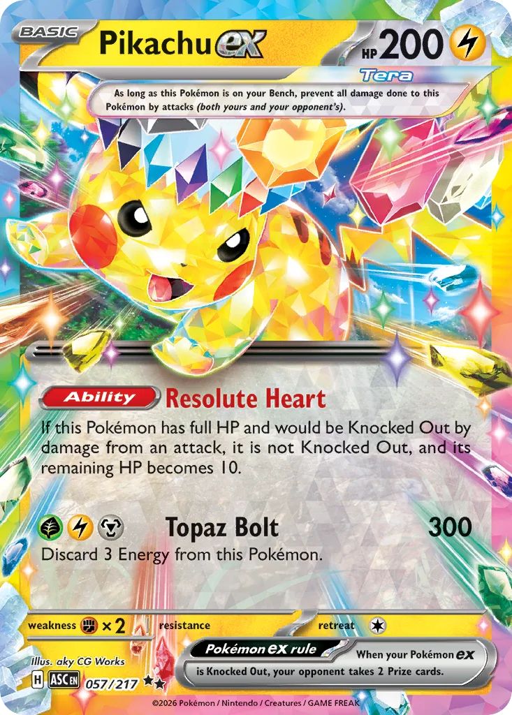 Pikachu ex 057/217 Ascended Heroes (Holo)
