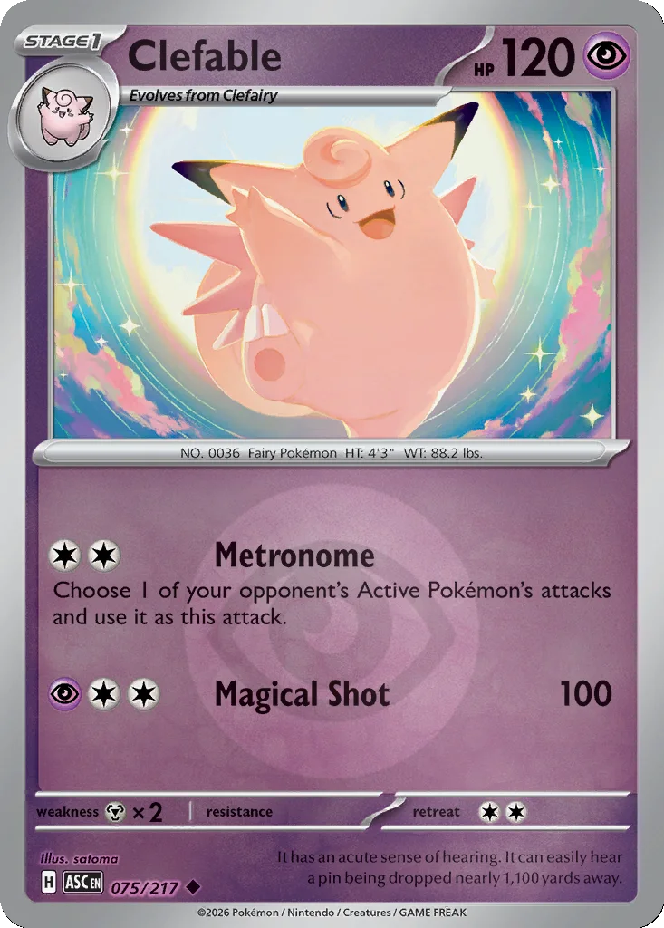 Clefable 075/217 Ascended Heroes (Reverse holo)