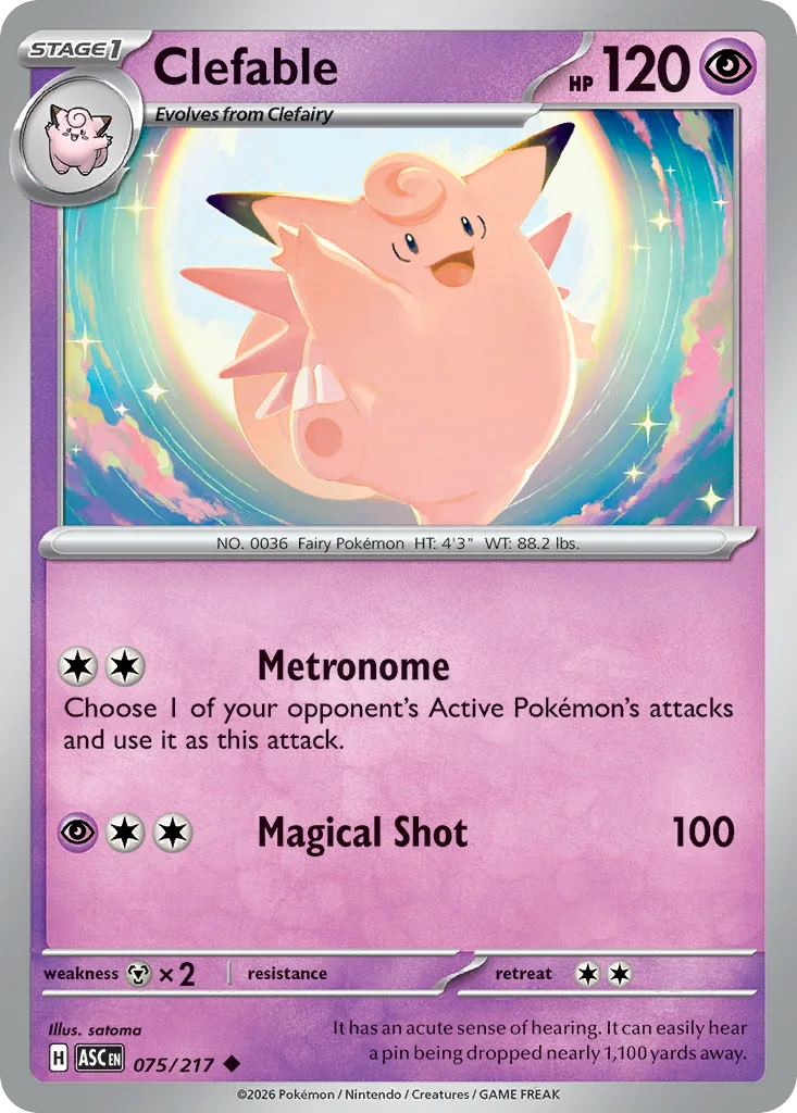 Clefable 075/217 ME: Ascended Heroes (Normal)