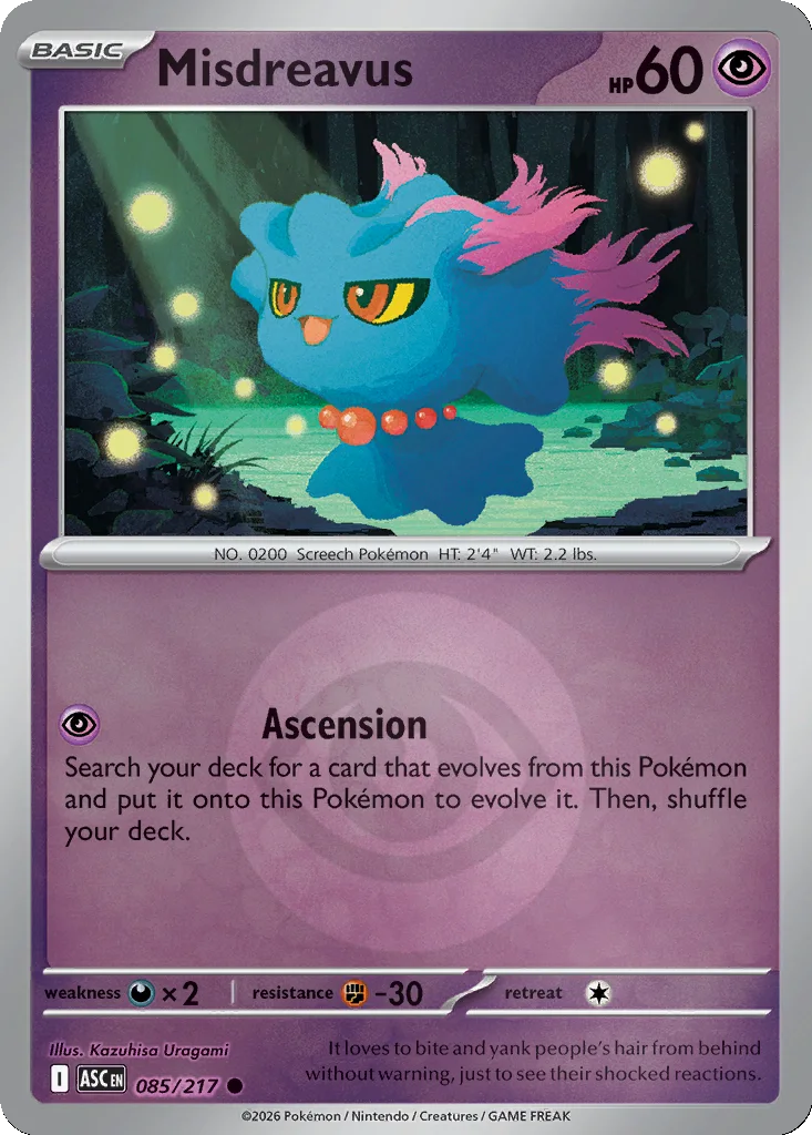 Misdreavus 085/217 ME: Ascended Heroes (Reverse holo)