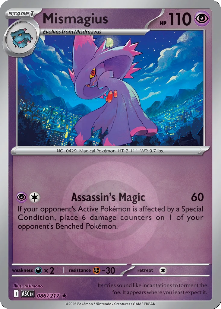 Mismagius 086/217 Ascended Heroes (Reverse holo)