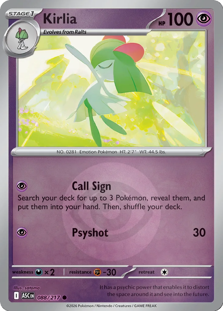 Kirlia 088/217 ME: Ascended Heroes (Reverse holo)