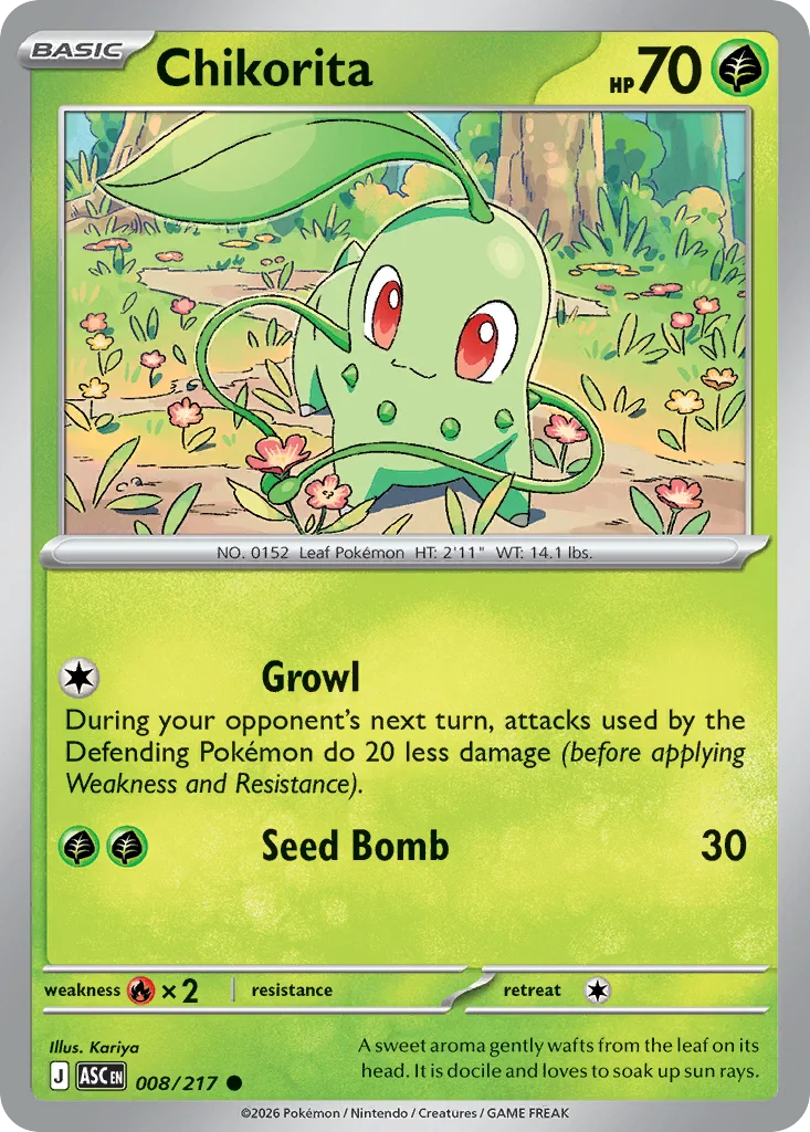 Chikorita 008/217 ME: Ascended Heroes (Normal)
