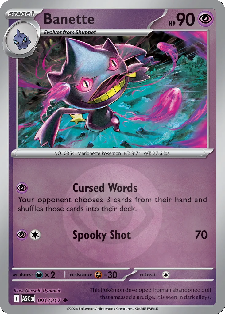 Banette 091/217 Ascended Heroes (Reverse holo)