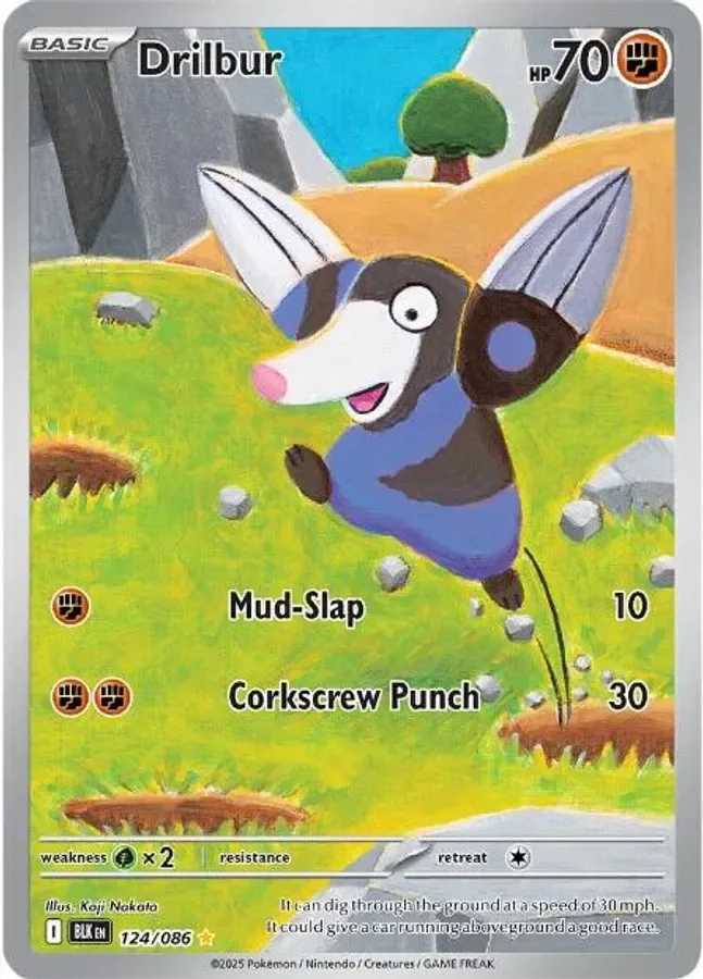 Drilbur 124/086 Black Bolt (Holo)