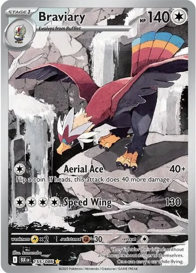 Braviary 155/086 Black Bolt (Holo)