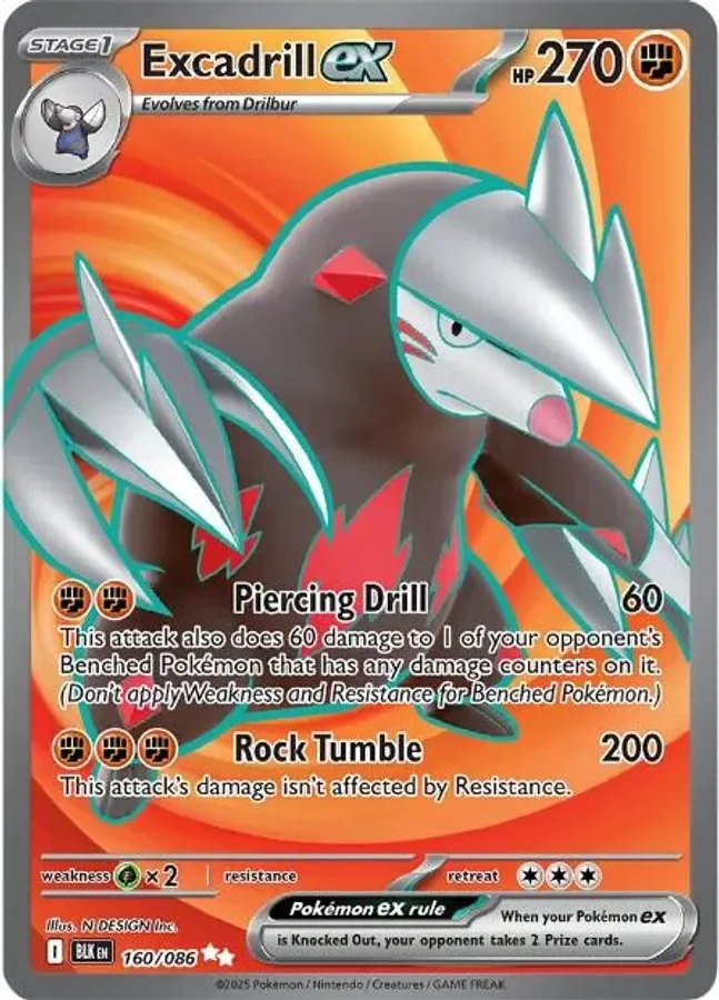 Excadrill ex 160/086 Black Bolt (Holo)