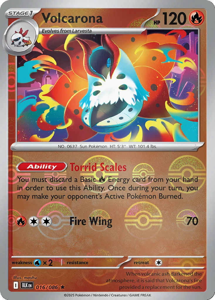 Volcarona 016/086 Black Bolt (Poké Ball holo)