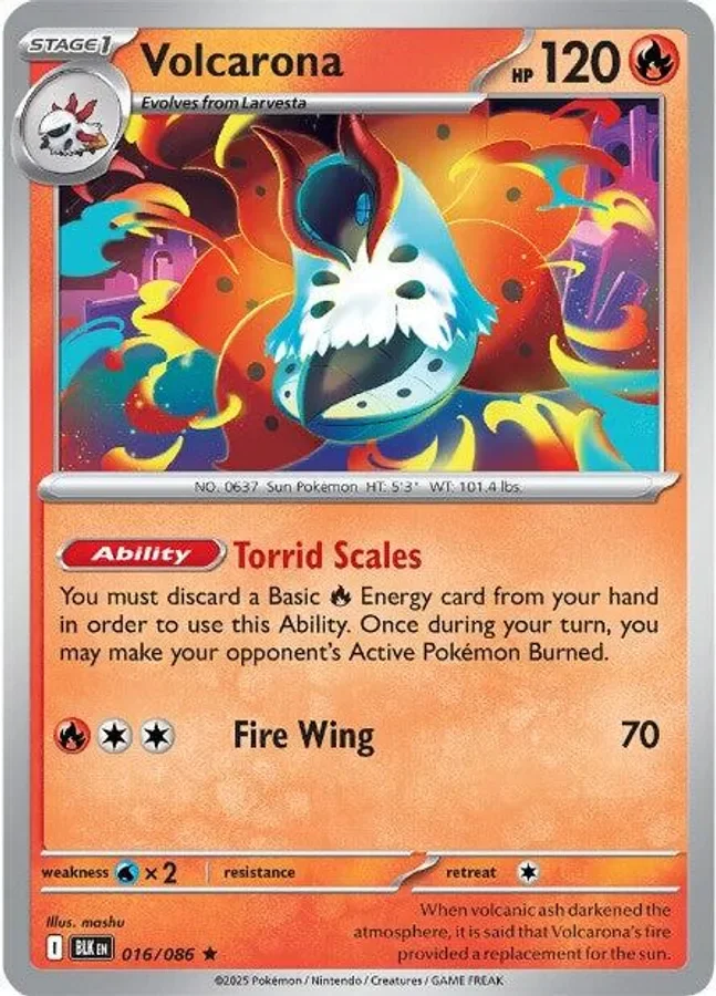 Volcarona 016/086 Black Bolt (Reverse holo)
